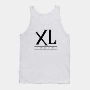 XL (Forty) Black Roman Numerals Tank Top